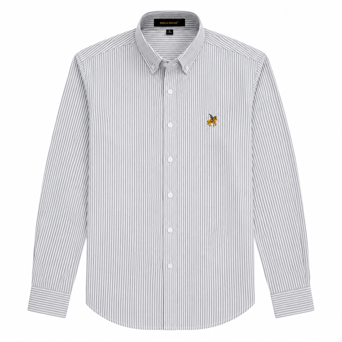 Striped Long-Sleeve Button-Down Shirt