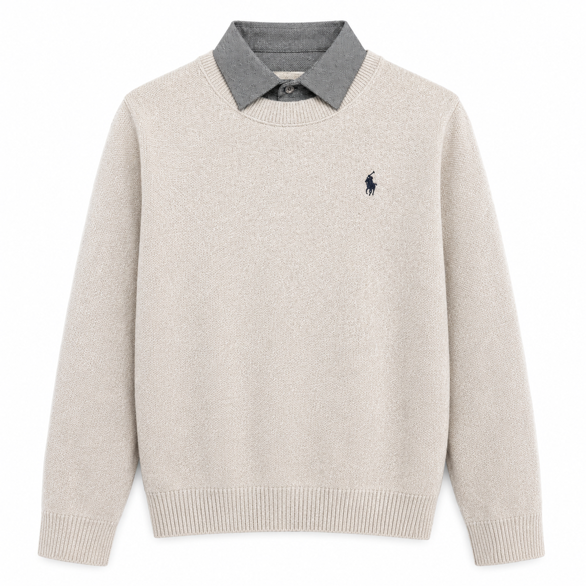 Layered Crewneck Knit Sweater