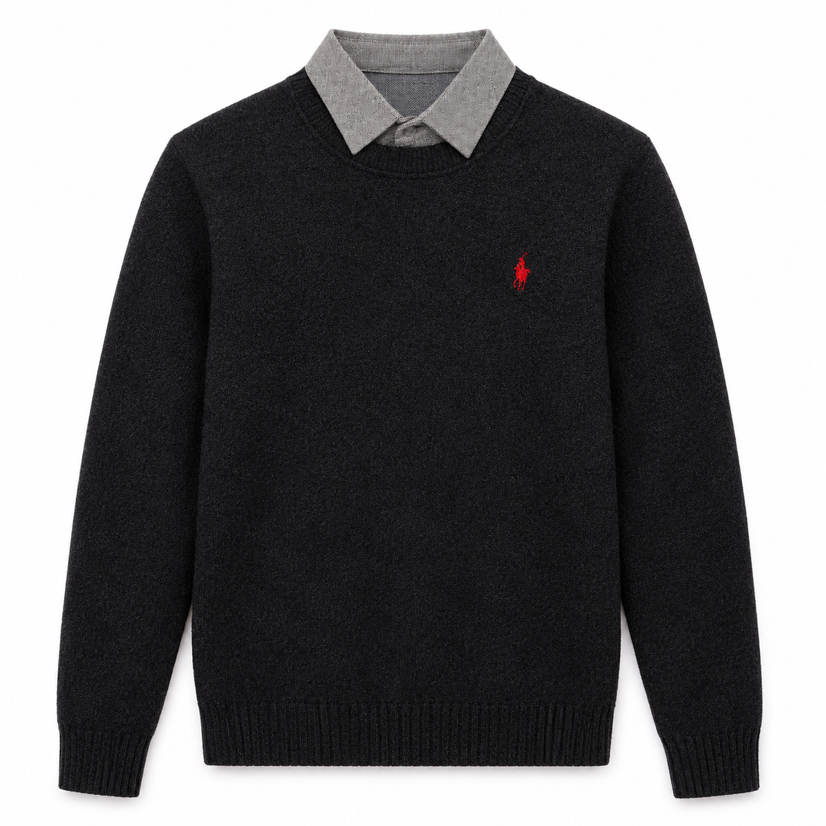 Layered Crewneck Knit Sweater