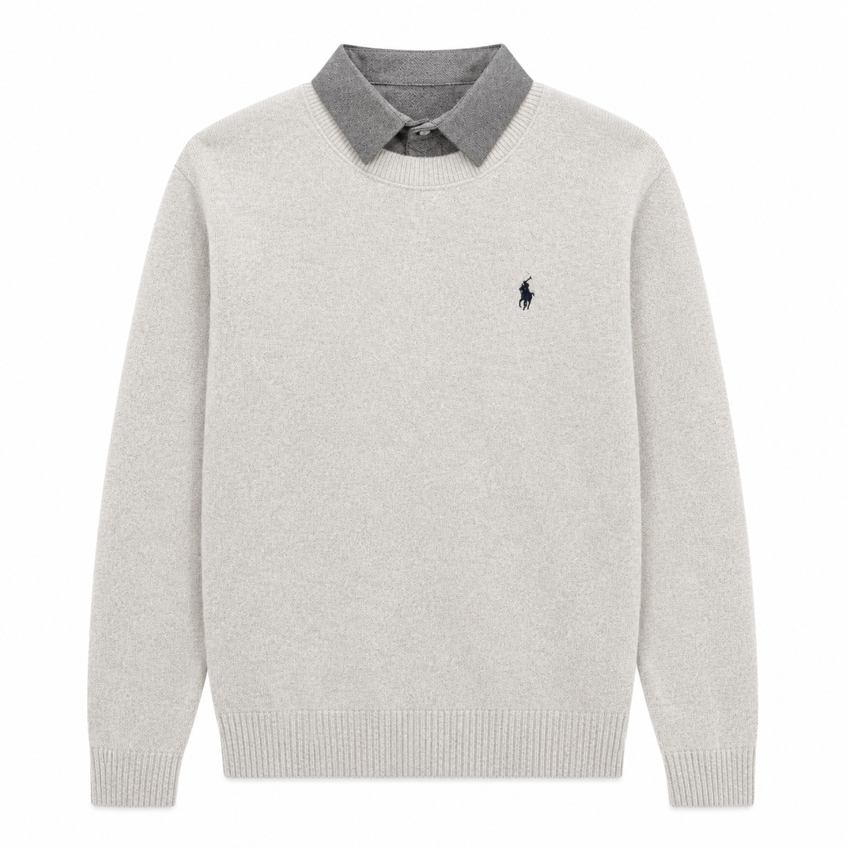 Layered Crewneck Knit Sweater