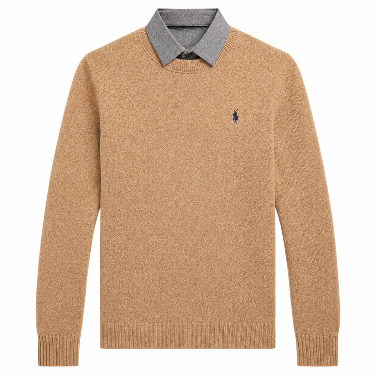 Layered Crewneck Knit Sweater